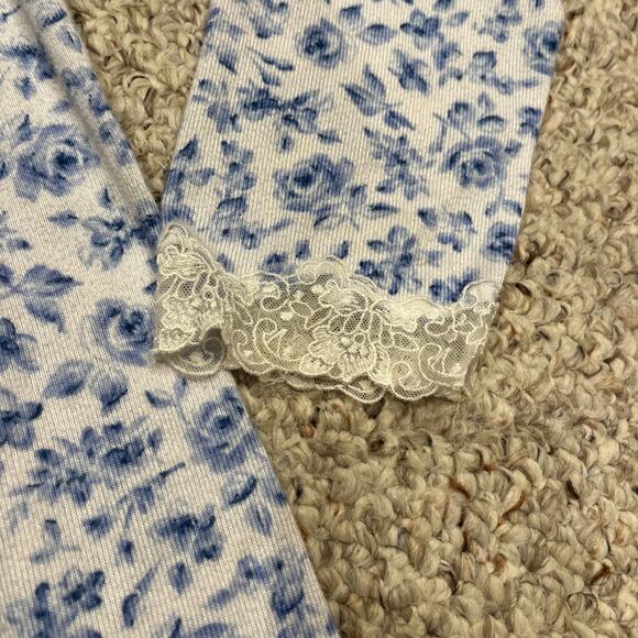 Eileen West Lace Trim Nightgown Sz S Floral Feminine Knee Length Trad Wife - Picture 4 of 6